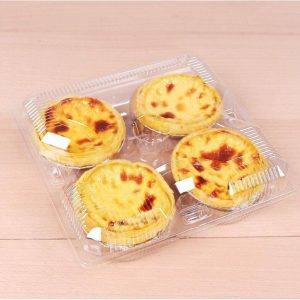 HỘP NHỰA PET JB-04 ĐỰNG BÁNH TART – Hộp 4 bánh